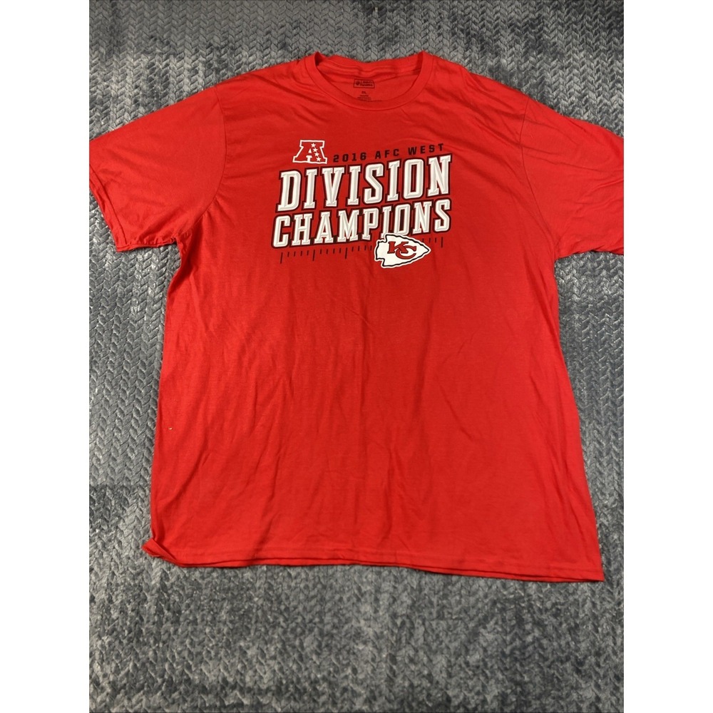 2016 AFC West Division Champions Kansas‎ City Chiefs Shirt Size 2XL